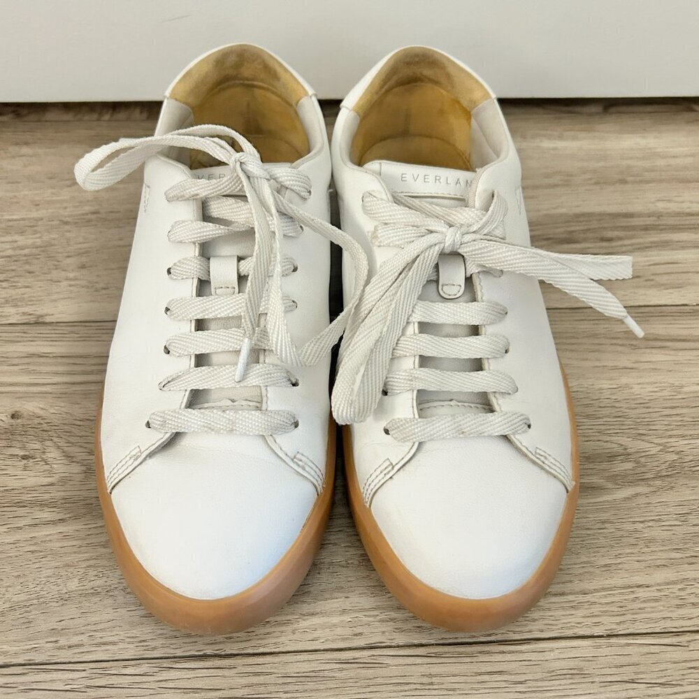 Everlane Releather Tennis Shoes in White Size 6 - Picture 4 of 13